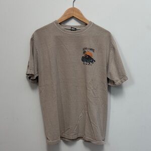 Kona Coffee Dyed Hawaii T-Shirt Men's Medium Tan Natural Dye Soft Worn In
